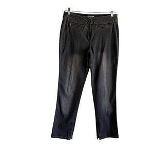Soft Surroundings Wmn Petite 10P Blue Zip Pocket Front w/Zip Slit Ankle Jean NWT